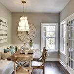 traditional dining room with Sherwin-Williams colonnade gray 7641 wall paint color