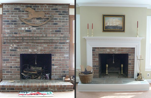 Refacing Brick Fireplace Images / Modernise Fireplace Lose Mantle