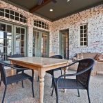 traditional patio with white color brick wall from german-smearing