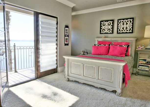 hot pink and grey bedroom