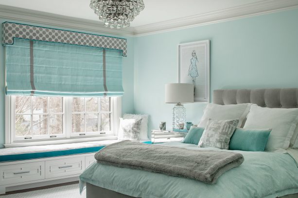 refreshing look in a blue and grey bedroom