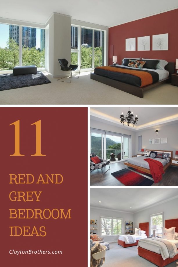 Red and Grey Bedroom