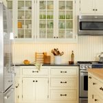 traditional kitchen with beadboard backsplash