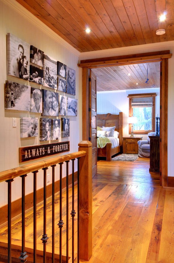 warm white hallway with wooden trim