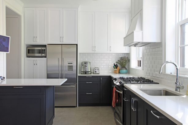 white and black shaker cabinets