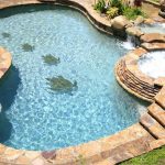 3D turtles mosaic in small inground swimming pool