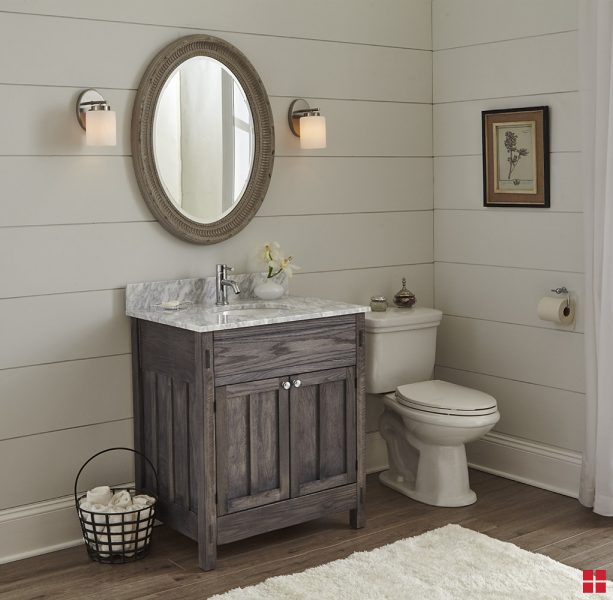 bathroom vanity sink with Wood Accelerator finish