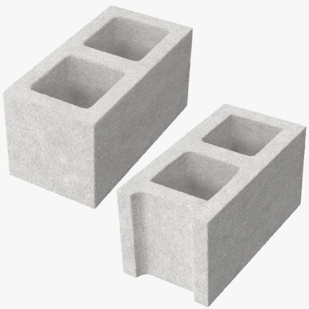 two different styles of standard cinder block