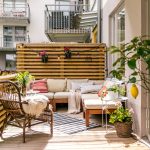 Scandinavian deck with same-material railing and privacy screen