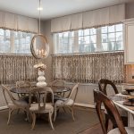 valances installed from the ceiling as pairing for cafe curtains