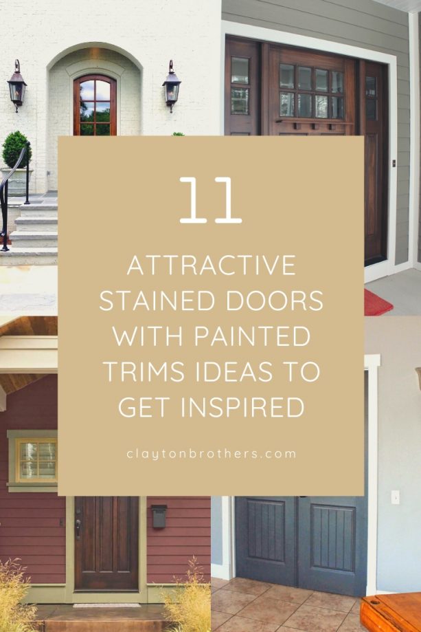 Stained Doors with Painted Trims Ideas