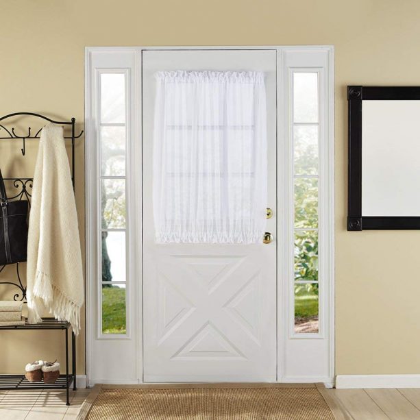 Style Master white elegance sheer decor panel for Dutch door