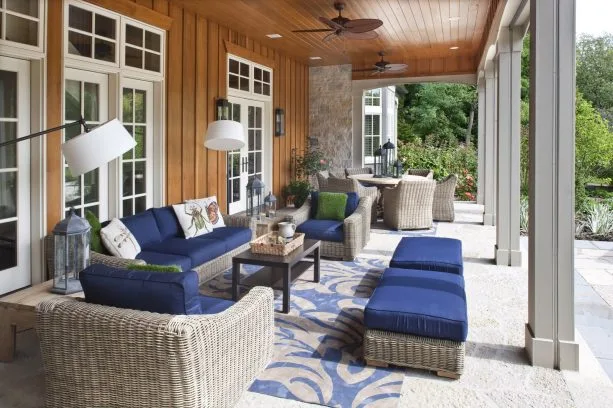 a country home porch with tongue and groove ceiling