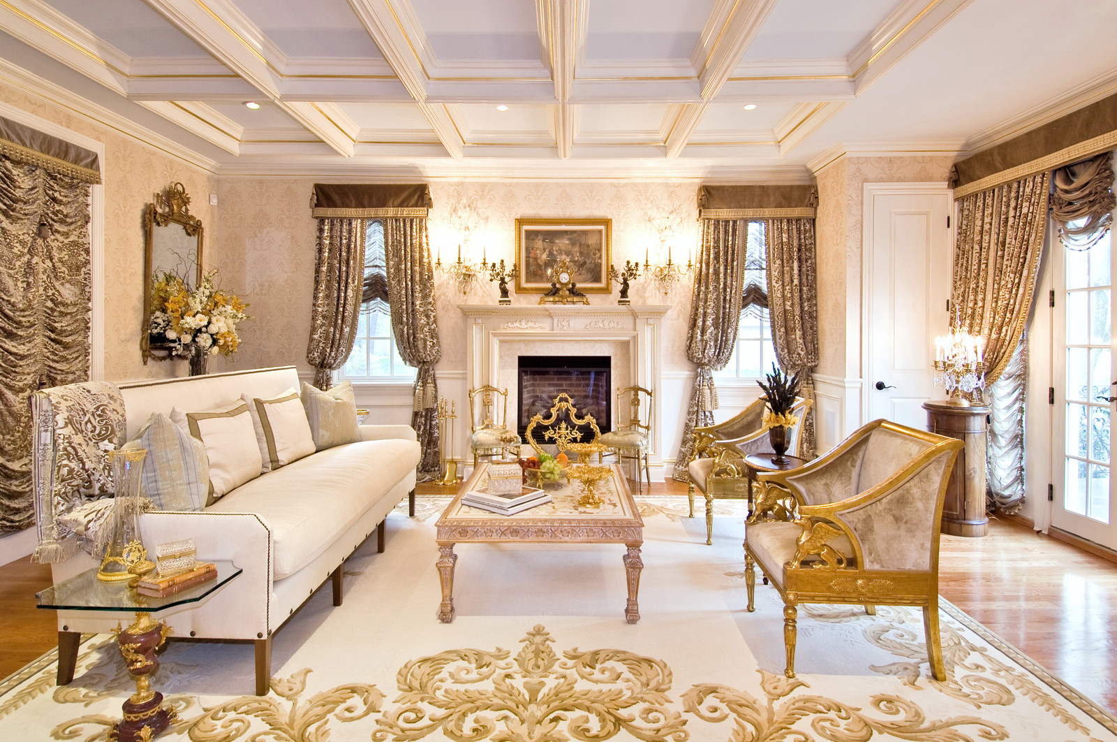 gold rug living room