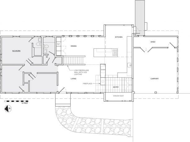 the floor plan of the Sudbury Residence after the addition