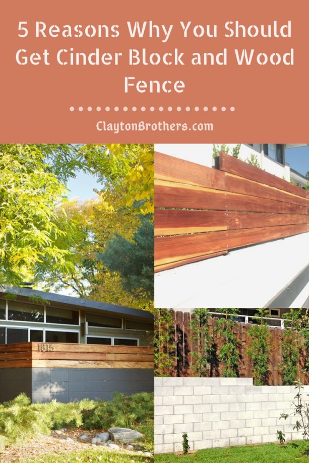 Cinder Block and Wood Fence