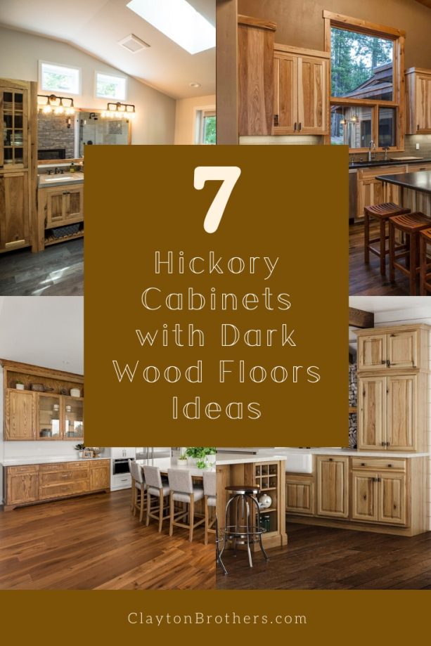 Hickory Cabinets with Dark Wood Floors