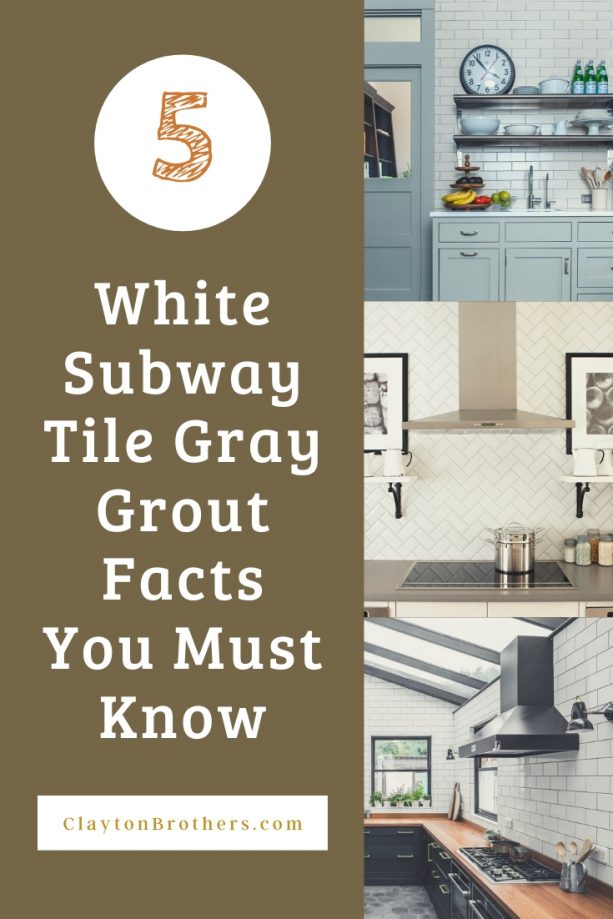 White Subway Tile Gray Grout