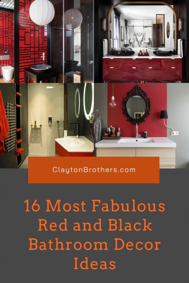Red and Black Bathroom Decor