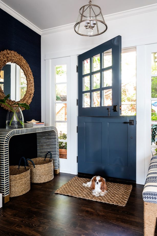 Dutch-style inky navy front door