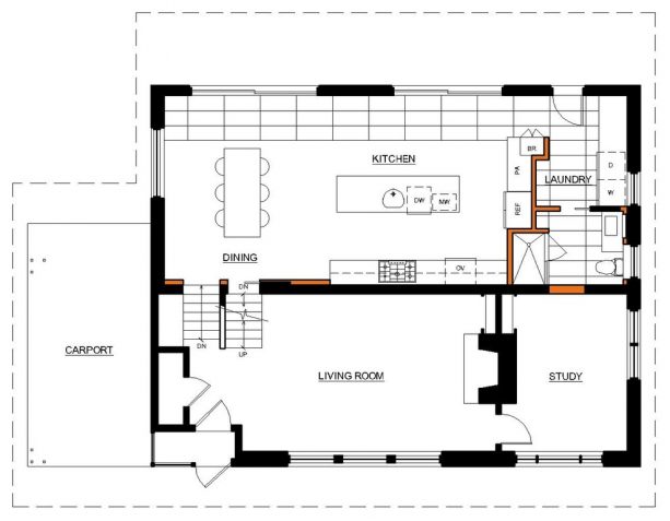 the floor plan after the remodeling