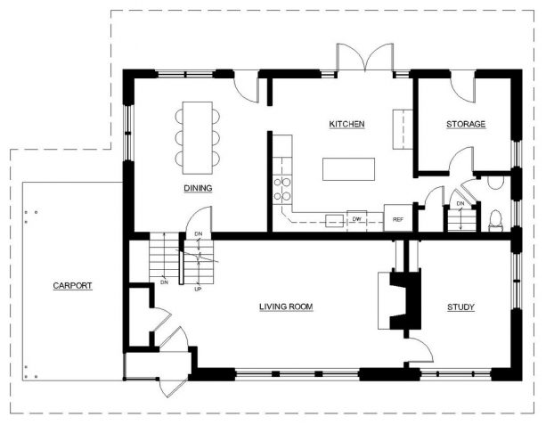 the floor plan before the remodeling