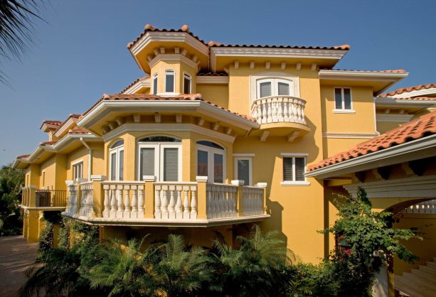 White Trim and Yellow Stucco