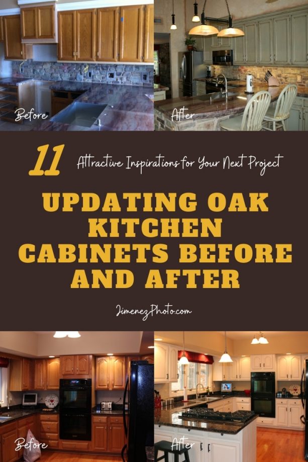 Updating Oak Kitchen Cabinets Before and After