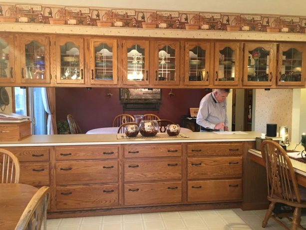 the old oak cabinets tend to look rustic