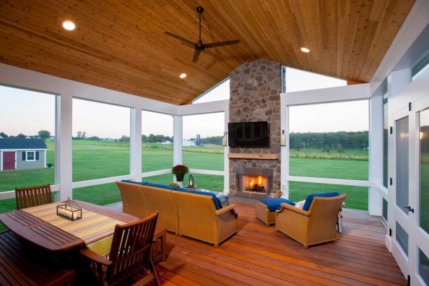 20 Most Beautiful Screened Porch With, Fire Pit Screened In Porch
