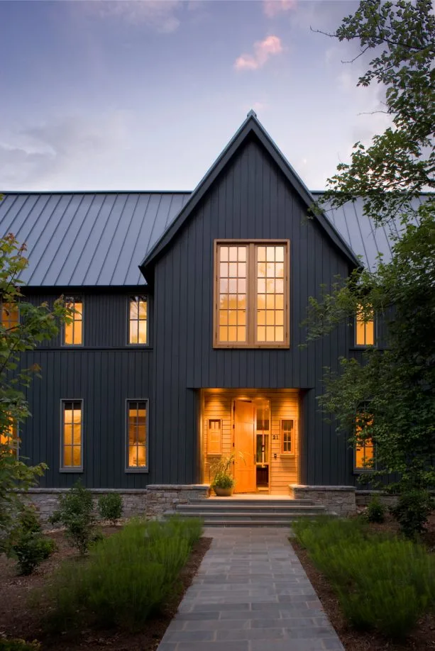a stunning charcoal grey mountain home in transitional style