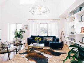 oversized wire chandelier as one excellent choice for industrial farmhouse living room