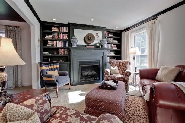 17 Fabulous Ideas Of Fireplace With, White Fireplace Black Bookshelves