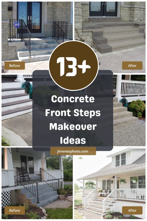 13+ Fascinating Concrete Front Steps Makeover Ideas for Curb Appeal Booster