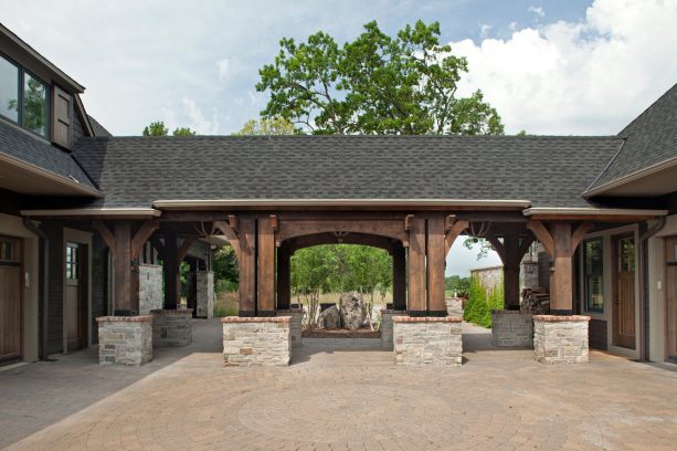 the roof of the walkway perfects the gorgeous appearance