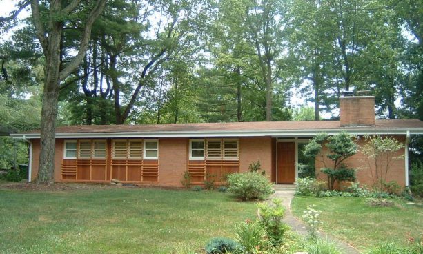 new cheddar tongue and groove detailing gives a new look to the 1970s ranch house