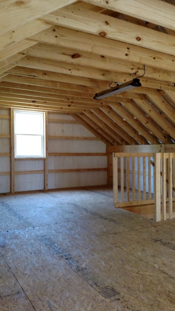 the loft right under the pole barn roof