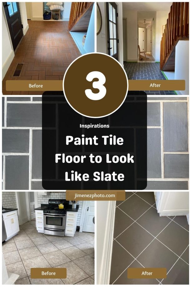 Paint Tile Floor to Look Like Slate: An Amazing Inexpensive Alternative for Interior Update