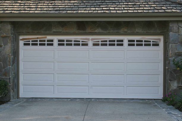 how the garage door looks before the makeover