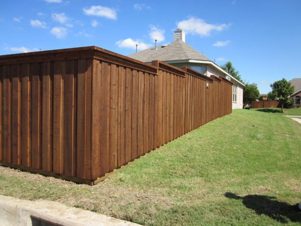 cedar fence with board on board style